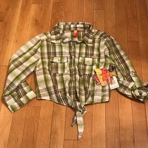 APPLE BOTTOMS Plaid Green Shirt